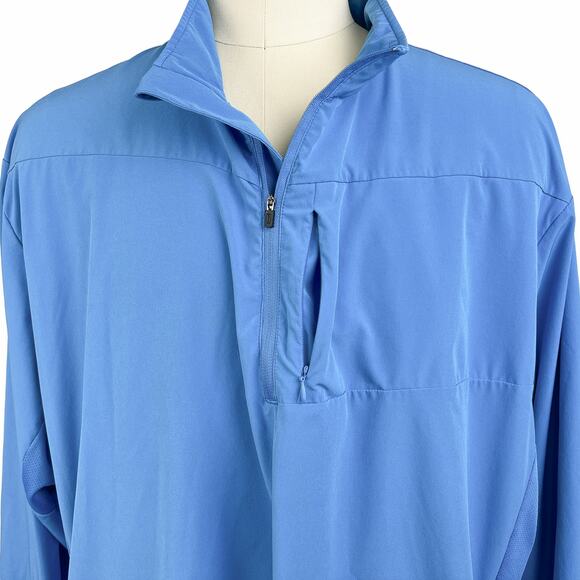 PGA Tour Golf Jacket Men XXL Quarter Zip Pullover Windbreaker Pocket Blue - Picture 7 of 9